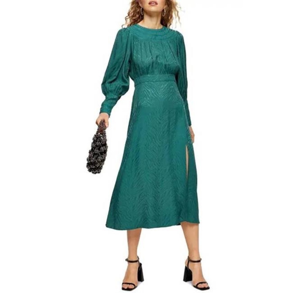Top shop Green zebra print dress size 8